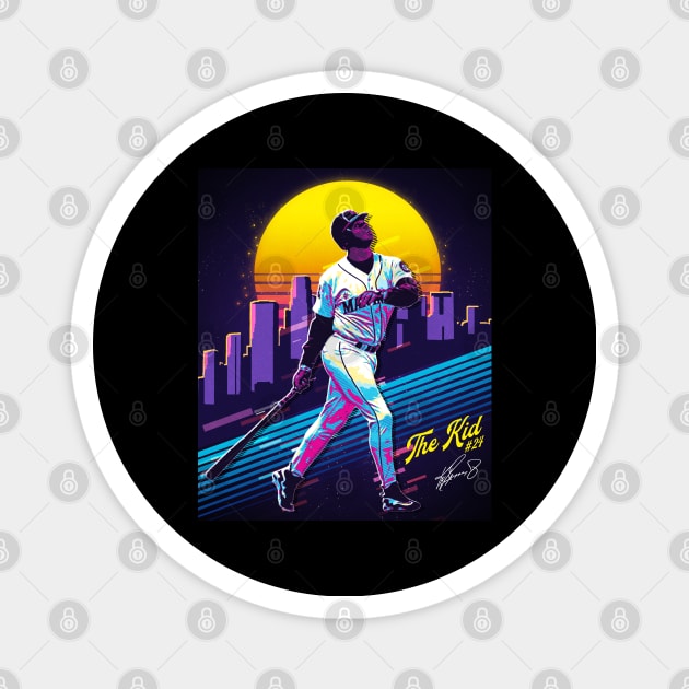 Ken Griffey Jr The Kid Basketball Legend Signature Vintage Retro 80s 90s Bootleg Rap Style Magnet by CarDE